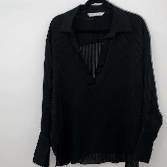 Zara Blouse with Cuffed Sleeves  & Side Slits - Picture 8 of 9